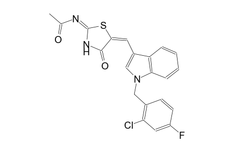 acetamide, N-[(2E,5E)-5-[[1-[(2-chloro-4-fluorophenyl)methyl]-1H-indol-3-yl]methylene]-4-oxothiazolidinylidene]-