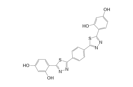 4-(5-(4-(5-(2,4-dihydroxyphenyl)-1,3,4-thiadiazol-2-yl)phenyl)-1,3,4-thiadiazol-2-yl) benzene-1,3-diol