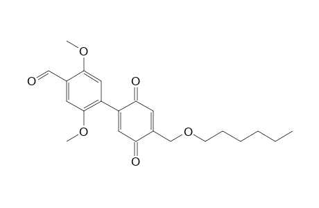 4-{4-[(Hexyloxy)methyl]-2,5-dioxocyclohexa-3,6-dienyl}-2,5-dimethoxybenzaldehyde