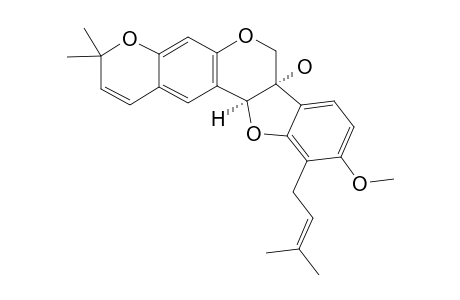 ERYPOEGIN-J;(6AS,11AS)-6A-HYDROXY-9-METHOXY-10-(3-METHYL-2-BUTENYL)-2',2'-DIMETHYL-2H-PYRANO-[5',6':2,3]-PTEROCARPAN