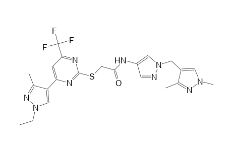 N-{1-[(1,3-dimethyl-1H-pyrazol-4-yl)methyl]-1H-pyrazol-4-yl}-2-{[4-(1-ethyl-3-methyl-1H-pyrazol-4-yl)-6-(trifluoromethyl)-2-pyrimidinyl]sulfanyl}acetamide