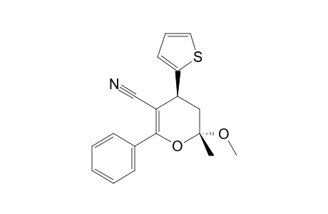 TRANS-(2RS,4RS)-3,4-DIHYDRO-2-METHOXY-2-METHYL-6-PHENYL-4-(2-THIENYL)-2H-PYRAN-5-CARBONITRILE