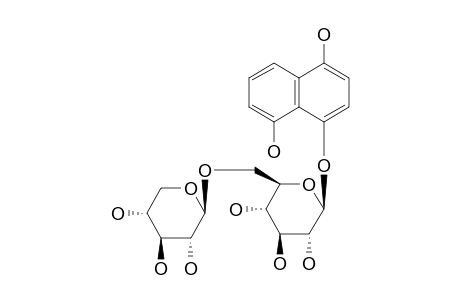1,4,8-TRIHYDROXYNAPHTHALENE-1-O-D-GLUCOPYRANOSYL-(1->6)-BETA-D-XYLOPYRANOSIDE