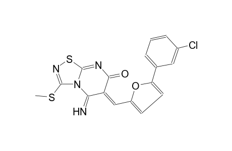 (6Z)-6-{[5-(3-chlorophenyl)-2-furyl]methylene}-5-imino-3-(methylsulfanyl)-5,6-dihydro-7H-[1,2,4]thiadiazolo[4,5-a]pyrimidin-7-one