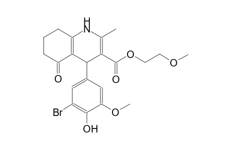2-methoxyethyl 4-(3-bromo-4-hydroxy-5-methoxyphenyl)-2-methyl-5-oxo-1,4,5,6,7,8-hexahydro-3-quinolinecarboxylate