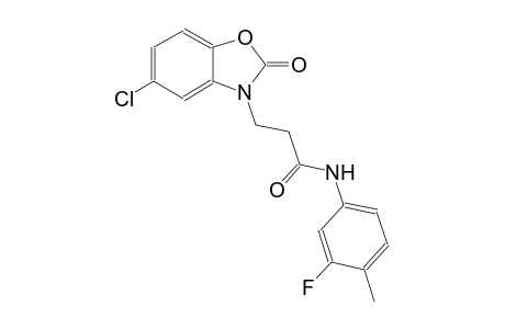 3-(5-chloro-2-oxo-1,3-benzoxazol-3(2H)-yl)-N-(3-fluoro-4-methylphenyl)propanamide