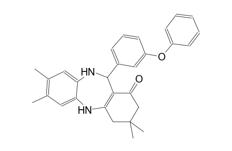 3,3,7,8-tetramethyl-11-(3-phenoxyphenyl)-2,3,4,5,10,11-hexahydro-1H-dibenzo[b,e][1,4]diazepin-1-one
