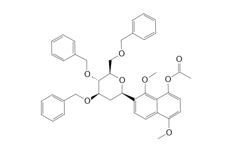 8-Acetoxy-1,5-dimethoxy-2-(3',4',6'-tri-O-benzyl-2'-deoxy-.beta.,D-arabino-hexopyranosyl)naphthalene