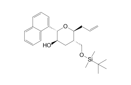 2-(1'-Naphthyl)-6-[2"-prope-1"-yl]-5-[(t-butyldimethylsilyloxy)methyl]-3-hydroxy-5,6-dihydropyran