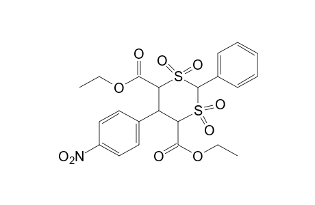 5-(p-nitrophenyl)-2-phenyl-m-dithiane-4,6-dicarboxylic acid, diethyl ester, 1,1,3,3-tetraoxide