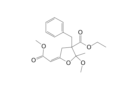 3-Benzyl-2-methoxy-5-methoxycarbonylmethylene-2-methyltetrahydrofuran-3-carboxylic acid ethyl ester