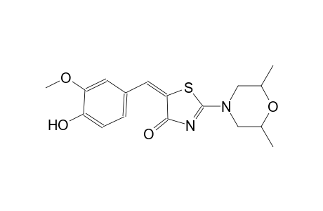 (5E)-2-(2,6-dimethyl-4-morpholinyl)-5-(4-hydroxy-3-methoxybenzylidene)-1,3-thiazol-4(5H)-one