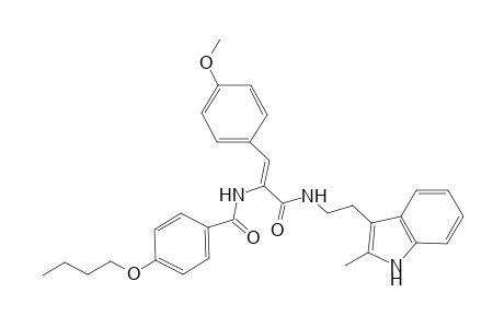 4-Butoxy-N-[(Z)-1-(4-methoxyphenyl)-3-[2-(2-methyl-1H-indol-3-yl)ethylamino]-3-oxidanylidene-prop-1-en-2-yl]benzamide