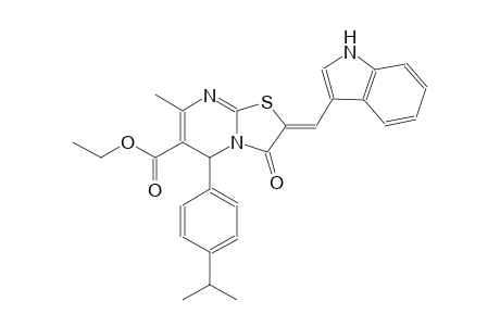 ethyl (2Z)-2-(1H-indol-3-ylmethylene)-5-(4-isopropylphenyl)-7-methyl-3-oxo-2,3-dihydro-5H-[1,3]thiazolo[3,2-a]pyrimidine-6-carboxylate