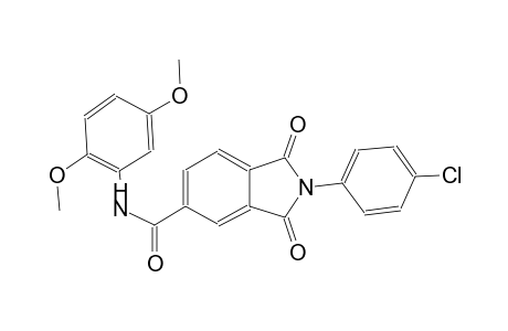 2-(4-chlorophenyl)-N-(2,5-dimethoxyphenyl)-1,3-dioxo-5-isoindolinecarboxamide