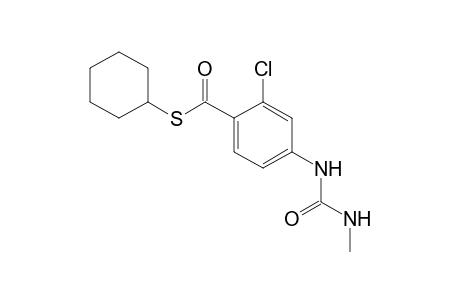 Benzenecarbothioic acid, 2-chloro-4-[[(methylamino)carbonyl]amino]-, S-cyclohexyl ester