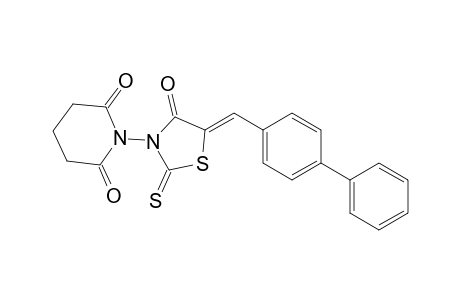 1-[(5Z)-4-keto-5-(4-phenylbenzylidene)-2-thioxo-thiazolidin-3-yl]piperidine-2,6-quinone
