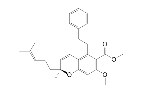 2S-2-METHYL-2-(4-METHYL-3-PENTENYL)-6-CARBOMETHOXY-7-METHOXY-5-(2-PHENYLETHYL)-CHROMENE