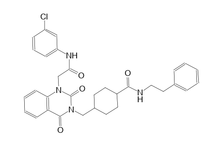 4-[(1-[2-(3-chloroanilino)-2-oxoethyl]-2,4-dioxo-1,4-dihydro-3(2H)-quinazolinyl)methyl]-N-(2-phenylethyl)cyclohexanecarboxamide