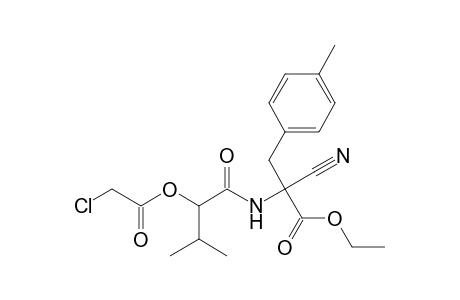 Ethyl .alpha.-{[2'-(chloroacetyl)oxy]-3'-methyl-1'-oxobutyl}amino-.alpha.-cyano-(4"-methylphenyl)propanoate