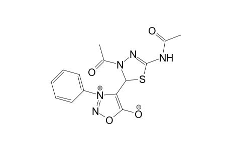 4-Acetyl 2-acetamido-5-(3-phenylsydnon-4-yl)-4,5-dihydro[1,3,4]thiadiazole