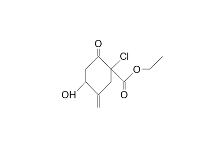 1-Chloro-4-hydroxy-5-methylene-2-oxo-cyclohexane-1-carboxylic acid, ethyl ester