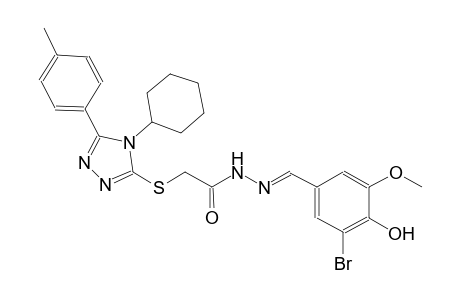 N'-[(E)-(3-bromo-4-hydroxy-5-methoxyphenyl)methylidene]-2-{[4-cyclohexyl-5-(4-methylphenyl)-4H-1,2,4-triazol-3-yl]sulfanyl}acetohydrazide