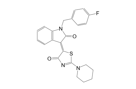 (3Z)-1-(4-fluorobenzyl)-3-(4-oxo-2-(1-piperidinyl)-1,3-thiazol-5(4H)-ylidene)-1,3-dihydro-2H-indol-2-one