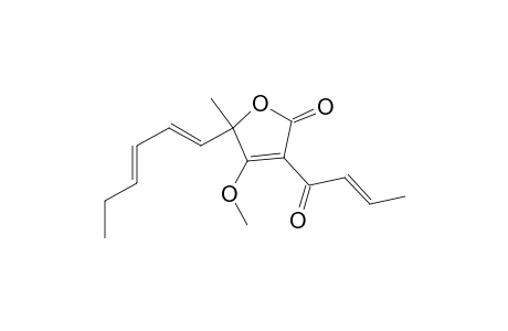 .alpha.-trans-crotonyl-.gamma.-methyl-.gamma.-trans,trans-hexa-1,3-dienyltetronic acid, methyl ester
