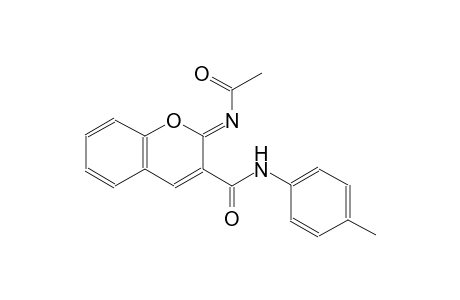 2H-1-benzopyran-3-carboxamide, N-(4-methylphenyl)-2-[[(Z)-1-oxoethyl]imino]-, (2Z)-