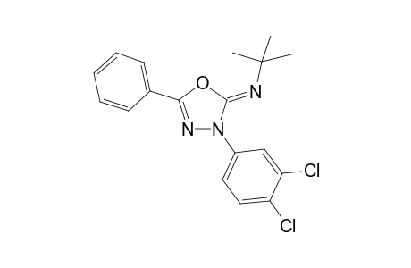 (Z)-N-(3-(3,4-Dichlorophenyl)-5-phenyl-1,3,4-oxadiazol-2(3H)-ylidene)-2-methylpropan-2-amine