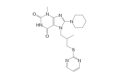 3-methyl-7-[2-methyl-3-(2-pyrimidinylsulfanyl)propyl]-8-(1-piperidinyl)-3,7-dihydro-1H-purine-2,6-dione