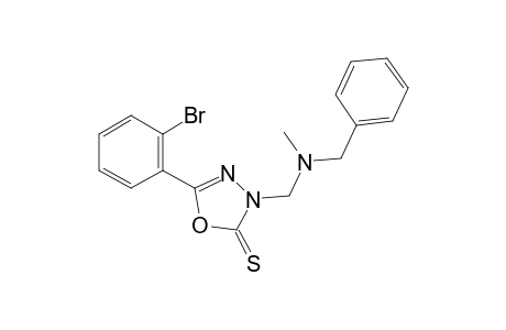 1,3,4-Oxadiazole-2(3H)-thione, 5-(2-bromophenyl)-3-benzyl(methyl)aminomethyl-