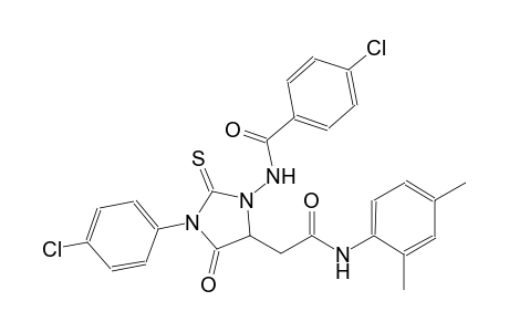 4-chloro-N-{3-(4-chlorophenyl)-5-[2-(2,4-dimethylanilino)-2-oxoethyl]-4-oxo-2-thioxo-1-imidazolidinyl}benzamide