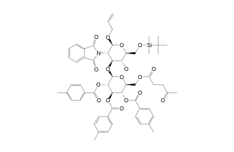 ALLYL-(6-O-LEVULINOYL-2,3,4-TRI-O-PARA-TOLUOYL-BETA-D-GLUCOPYRANOSYL)-(1->3)-6-O-TERT.-BUTYL-DIMETHYLSILYL-2-DEOXY-2-PHTHALIMIDO-BETA-D-GLUCOPYRA