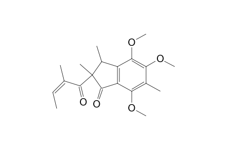 4,5,7-Trimethhoxy-2,3,6-trimethyl-2(2-methylbut-2-enoyl)indan-1-one