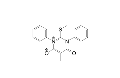2-(ethylthio)-6-keto-5-methyl-1,3-di(phenyl)pyrimidin-3-ium-4-olate