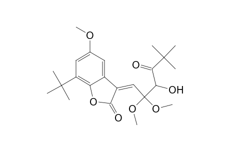 2(3H)-Benzofuranone, 7-(1,1-dimethylethyl)-3-(3-hydroxy-2,2-dimethoxy-5,5-dimethyl-4-oxohexylidene)-5-methoxy-, (Z)-(.+-.)-