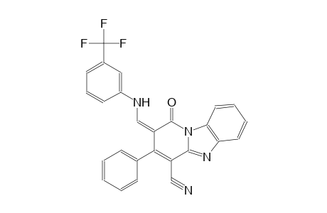 (2Z)-1-oxo-3-phenyl-2-{[3-(trifluoromethyl)anilino]methylene}-1,2-dihydropyrido[1,2-a]benzimidazole-4-carbonitrile
