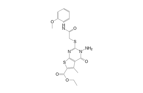 thieno[2,3-d]pyrimidine-6-carboxylic acid, 3-amino-3,4-dihydro-2-[[2-[(2-methoxyphenyl)amino]-2-oxoethyl]thio]-5-methyl-4-oxo-, ethyl ester