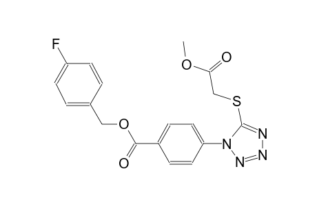 benzoic acid, 4-[5-[(2-methoxy-2-oxoethyl)thio]-1H-tetrazol-1-yl]-, (4-fluorophenyl)methyl ester