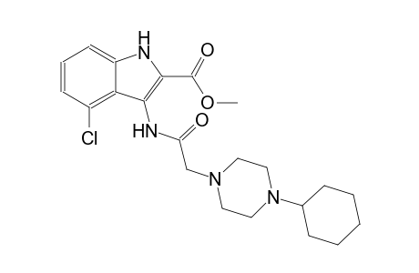 methyl 4-chloro-3-{[(4-cyclohexyl-1-piperazinyl)acetyl]amino}-1H-indole-2-carboxylate