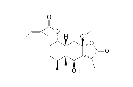 (E)-(4S,4aR,5S,8S,8aR,9aS)-4-hydroxy-9a-methoxy-3,4a,5-trimethyl-2-oxo-2,4,4a,5,6,7,8,8a,9,9a-decahydronaphtho[2,3-b]furan-8-yl 2-methylbut-2-enoate