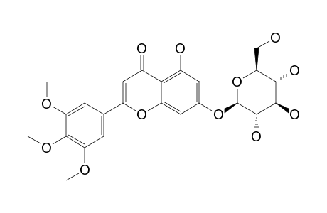 VITTARIFLAVONE;5-HYDROXY-7-O-BETA-GLUCOPYRANOSYLOXY-3',4',5'-TRIMETHOXYFLAVONE