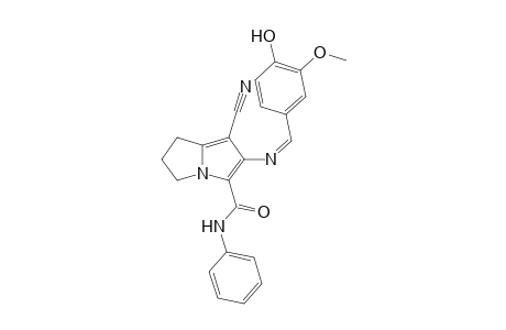 (EZ) 7-Cyano-6-[(4-hydroxy-3-methoxybenzylidene)amino]-N-phenyl-2,3-dihydro-1H-pyrrolizine-5-carboxamide