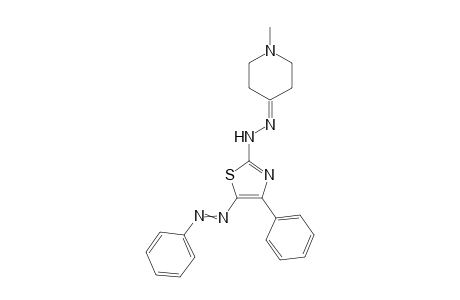 2-(2-(1-Methylpiperidin-4-ylidene)hydrazinyl)-4-phenyl-5-(phenyldiazenyl)thiazole