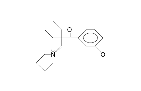 1-(2-Ethyl-2-[3-methoxy-benzoyl]-butylidene)-pyrrolidinium cation