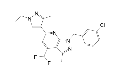 1H-pyrazolo[3,4-b]pyridine, 1-[(3-chlorophenyl)methyl]-4-(difluoromethyl)-6-(1-ethyl-3-methyl-1H-pyrazol-4-yl)-3-methyl-
