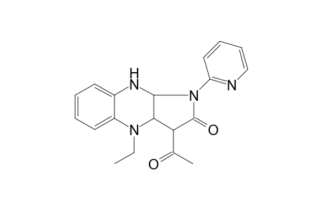 3-Acetyl-4-ethyl-1-(2-pyridinyl)-3,3a,9,9a-tetrahydropyrrolo[2,3-b]quinoxalin-2-one