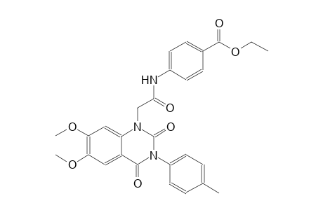 ethyl 4-{[(6,7-dimethoxy-3-(4-methylphenyl)-2,4-dioxo-3,4-dihydro-1(2H)-quinazolinyl)acetyl]amino}benzoate